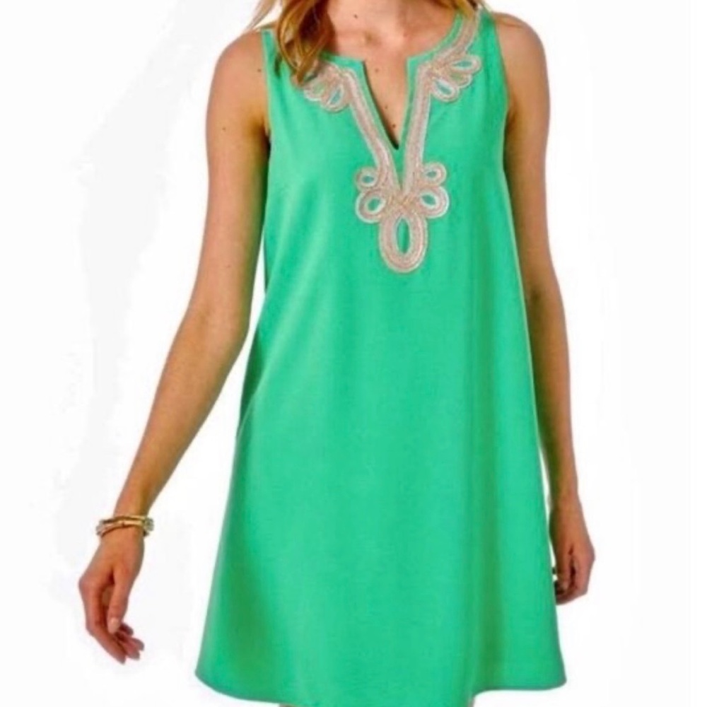 Lilly Pulitzer Cherlyn Soft Shift Dress with Silver Embroidery NWT
